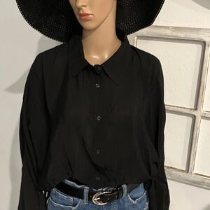 Chic Black Button Down Shirt for Women